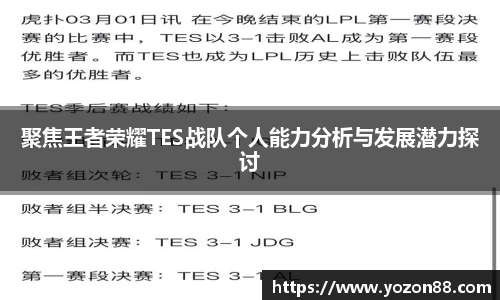 聚焦王者荣耀TES战队个人能力分析与发展潜力探讨
